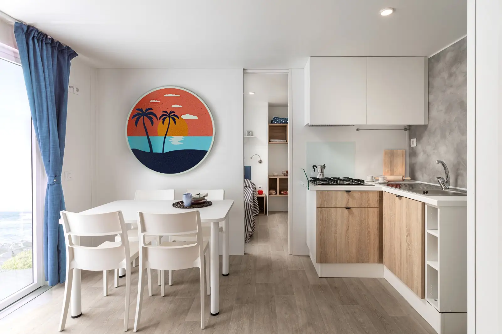 Soggiorno con cucina della mobile home New Family